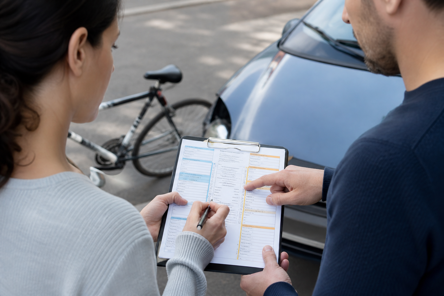 Comment remplir un constat amiable d'accident entre un vélo et une voiture ?